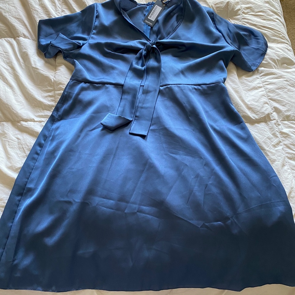 boohoo tie front skater dress